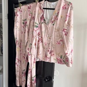 Floral Pink Pajama Set 4 piece